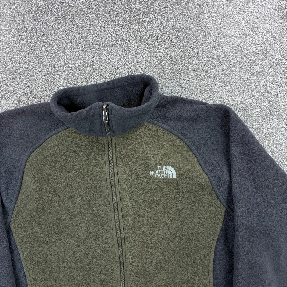 The North Face Jacket Mens XL Green Black Full Zip Fleece Raglan Sleeve